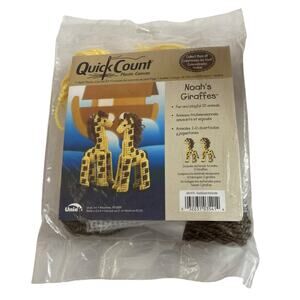 Noah's Arc Giraffes Quick Count Plastic Canvas Needlepoint Kit Zoo Animal SEALED